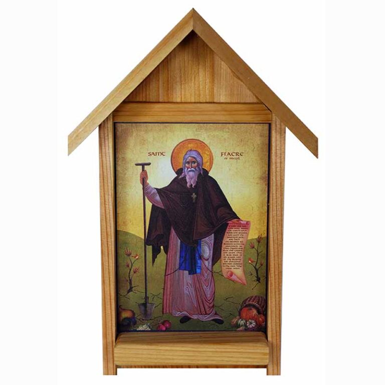 Saint Fiacre Small Outdoor Icon Shrine - Mater Dei Imports
