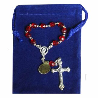 Crystal Bead Single Decade Pocket Rosary from Italy