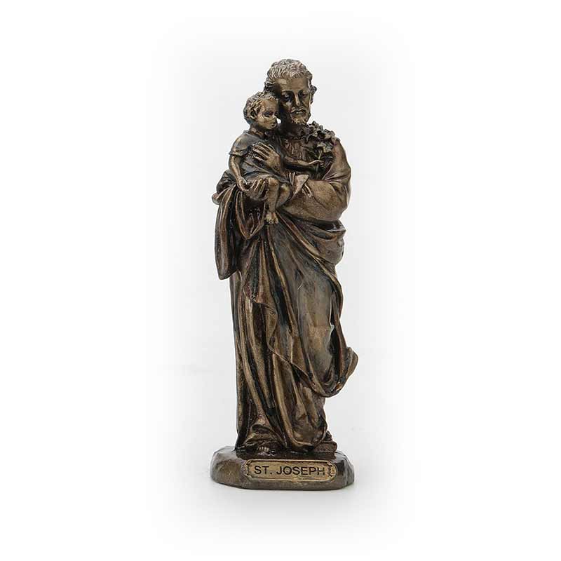 Saint Joseph Miniature Bronzed Statue
