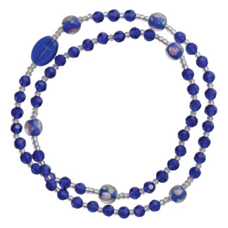 Twist Rosary Bracelet with Blue Crystal Beads