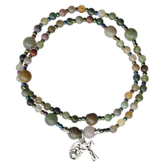 Twist Gemstone Rosary Bracelet with Multi Onyx Beads